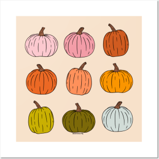 Rainbow of Pumpkins Posters and Art